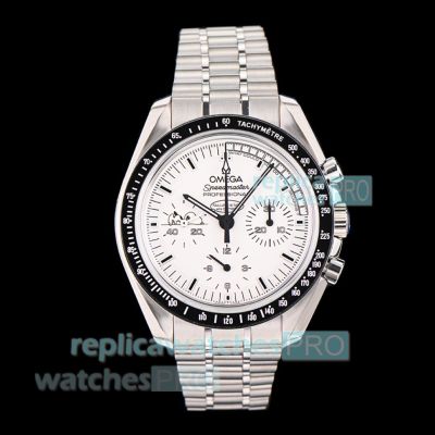 N1 Factory Swiss 3861 Replica Omega Speedmaster Snoopy 50th Anniversary White Dial SS Watch 
